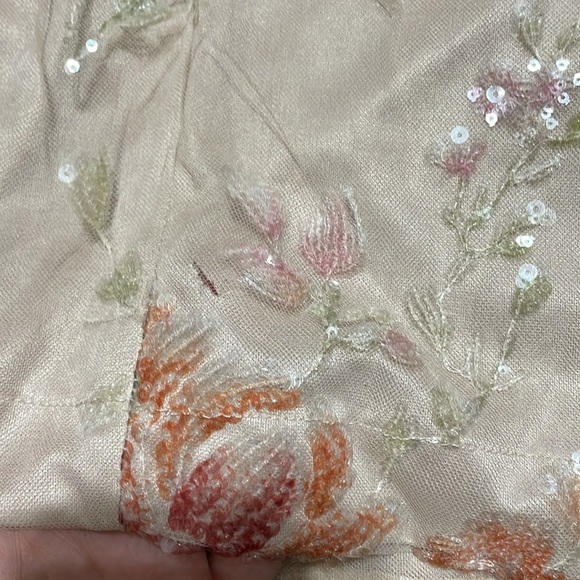 JEWEL BADGLEY MISCHKA Coral Pink Floral Embellished Strapless Dress Size 4 - Picture 3 of 7